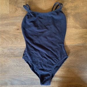 Black/dark gray ballet leotard